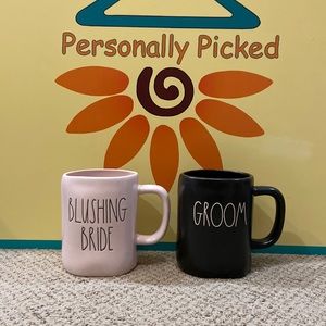 Rae Dunn BLUSHING BRIDE & GROOM Mug Set